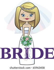 Bride with Med. Blonde Hair Blue Eyes