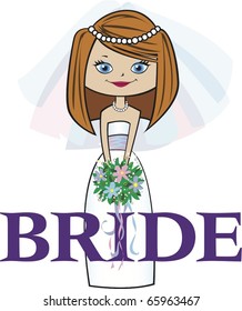 Bride with Med. Red Hair Blue Eyes