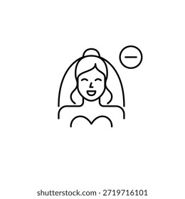 Noiva e menos. Casamento cancelado, atraso na recepção. Pixel perfeito, ícone de vetor de traçado editável