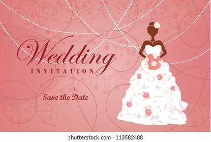 Bride on pink background