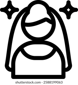 Bride Outline icon vector illustration