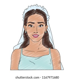 Bride pop art cartoon scribble