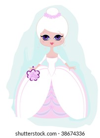 Bride in Pristine White and Pink