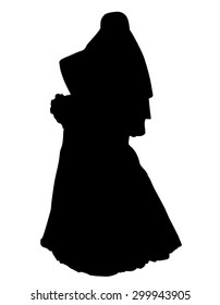 bride realistic silhouette vector illustration isolated on white background