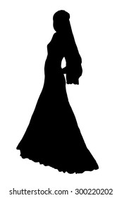 bride realistic silhouette vector illustration isolated on white background