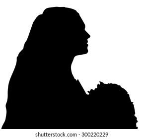 bride realistic silhouette vector illustration isolated on white background