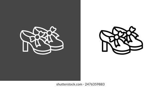 Bride shoes, Outline Icon Vector Illustration