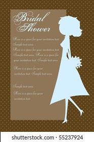 Bride silhouette shower invitation