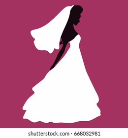 Bride silhouette vector illustration