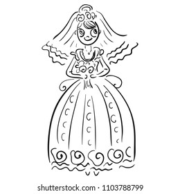 Bride. Sketch. Vector illustration