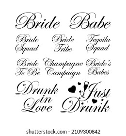 Bride squad bundle Bridal party signs Bachelorette Party set Bridal Shower designs