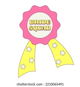 Bride Squad Reward Medal witch Lips Bachelorette Party Temporary Sticker or Badge