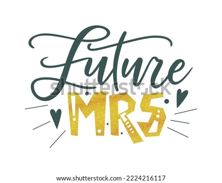 Bride team tribe typography wedding card. Lettering party quote in hand drawn style. Marriage invitation poster. Vector illustration.