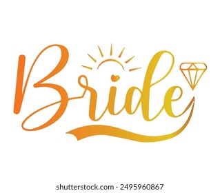 Bride Text Vector Art Isolated with white background