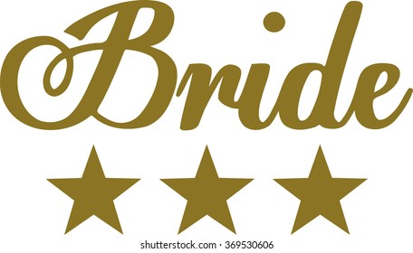 Bride with three golden stars