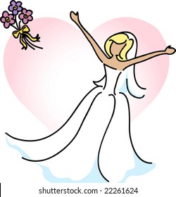 bride throwing her bouquet