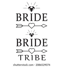 bride tribe logo inspirational quotes typography lettering design