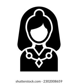 Bride Vector Glyph Icon Design