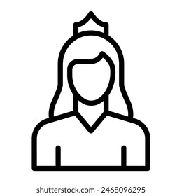 Bride Vector Line Icon Design