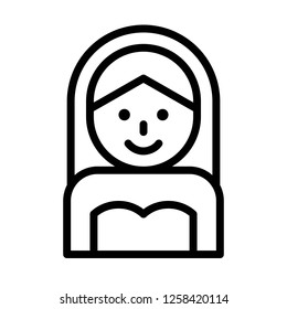 Bride vector, wedding related line design icon 