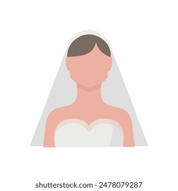 Bride in a veil in cute style
