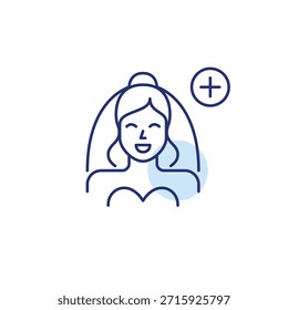 Noiva no véu e mais. Atualização do casamento, plano de cerimônia. Pixel perfeito, ícone de vetor de traçado editável