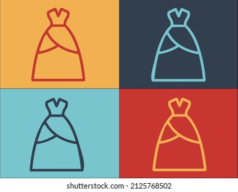 Bride Wear Dress Logo Template, Simple Flat Icon of bride,wedding,female