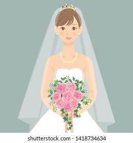Bride wearing a wedding dress
