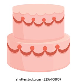 Bride wedding cake icon cartoon vector. Cream party. Sweet pie