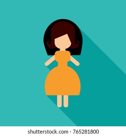 Bride. Wedding card with the bride on a blue background. Bride in wedding dress with a bouquet. Clothing. Vector illustration.