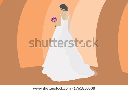 bride in a wedding dress with bouquet