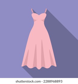 Bride wedding dress icon flat vector. White veil. Woman marriage