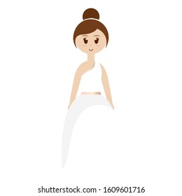 Bride with wedding dress - Vector illustration design
