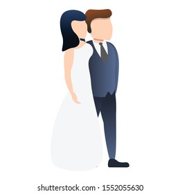 Bride wedding icon. Cartoon of bride wedding vector icon for web design isolated on white background