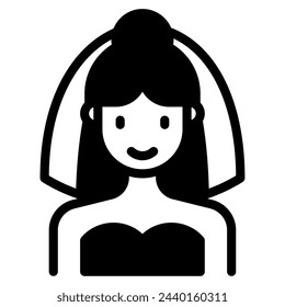 Bride Wedding icon illustration For web, app, infographic, etc