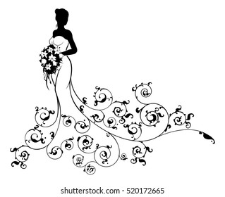 modern bride clipart