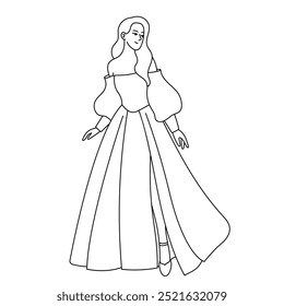 Novia en Vector de ilustración de vestido blanco