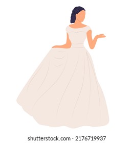 bride woman in flat style, isolated, vector