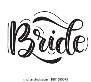 Bride Word Calligraphy Design Print On Stock Vector (Royalty Free ...