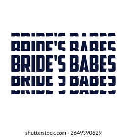 Bride's babes - Black hand lettered quote with diamond ring for greeting card, gift tag, label, wedding sets. Groom and bride design. Bachelorette party. Best Bride text with diamond ring.