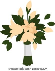 Brides boquet, illustration, vector on white background