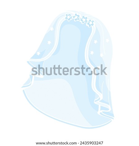 bride's veil color vector illustration	
