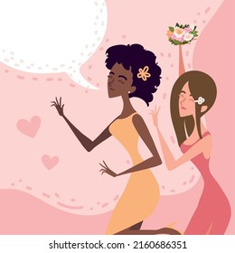bridesmaid catch the bouquet, design