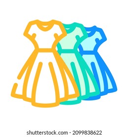 Bridesmaid Dress Color Icon Vector. Bridesmaid Dress Sign. Isolated Symbol Illustration