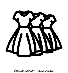Bridesmaid Dress Line Icon Vector. Bridesmaid Dress Sign. Isolated Contour Symbol Black Illustration