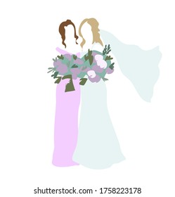 633 Bridesmaids silhouette bouquet Images, Stock Photos & Vectors ...