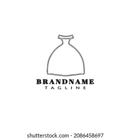 bridesmaid logo cartoon icon design flat black modern isolated vector illustration