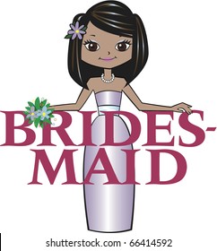 Bridesmaid Med Black Hair Mocha Skin Tone Brown Eyes