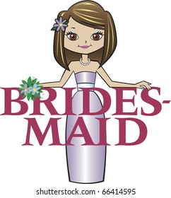 Bridesmaid Med Brunette Hair Brown Eyes