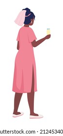 Bridesmaid raising toast semi flat color vector character. Standing figure. Full body person on white. Festive celebration simple cartoon style illustration for web graphic design and animation